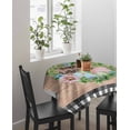 thumbnail image 4 of Easter Suqare Tablecloth - 54 x 54 Inch, Spring Colorful Eggs Flower Leaf Wood Grain Plaid Waterproof & StainResistant Tablecloth, Washable Oil-proof Table Cover for Dining/Party/Wedding/Buffet, 4 of 9