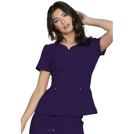 

Heartsoul Love Always Scrubs Top for Women V-Neck Plus Size HS670 3XL Eggplant