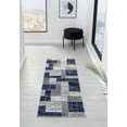 thumbnail image 3 of L'Baiet Verena Geometric Area Rug Blue Grey 2' x 6' Runner Throw Rugs Carpet for Living Room, Bedroom, Dining Table, Office, Hallway, Foyer | Neutral Colorful Modern Abstract Home Decor, 3 of 7