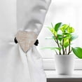 thumbnail image 2 of Set of 2 Wooden Heart Curtain Tiebacks – Clip Design – Natural, 2 of 5