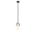 thumbnail image 3 of Innovations Lighting  Pilaster II Cylinder - 1 Light 7" Stem Hung Pendant Deco Swirl/Polished Nickel, 3 of 5