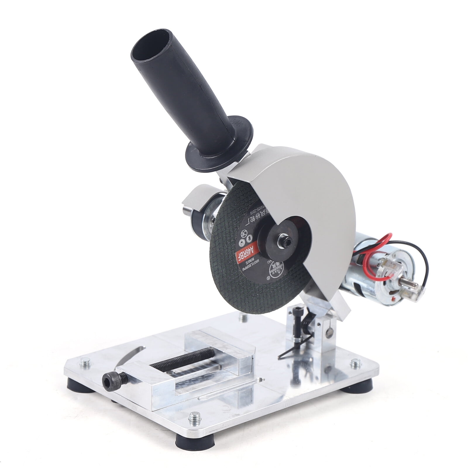 Mini Miter Saw 4 inch Electric Cut-Off Chop Saw with 2 Circular Blade Adjustable 0-45° Bevel Sliding Compound Miter Multi-Material Cuts for Metal Wood Plastic Compound Cutting