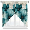 thumbnail image 2 of Watercolor Blue Flowers Swag Curtain Valance for Windows, Butterfly Plant Window Treatments Short Swag Topper for Kitchen Windows Bathroom Bedroom, 36"x45", 2 of 8