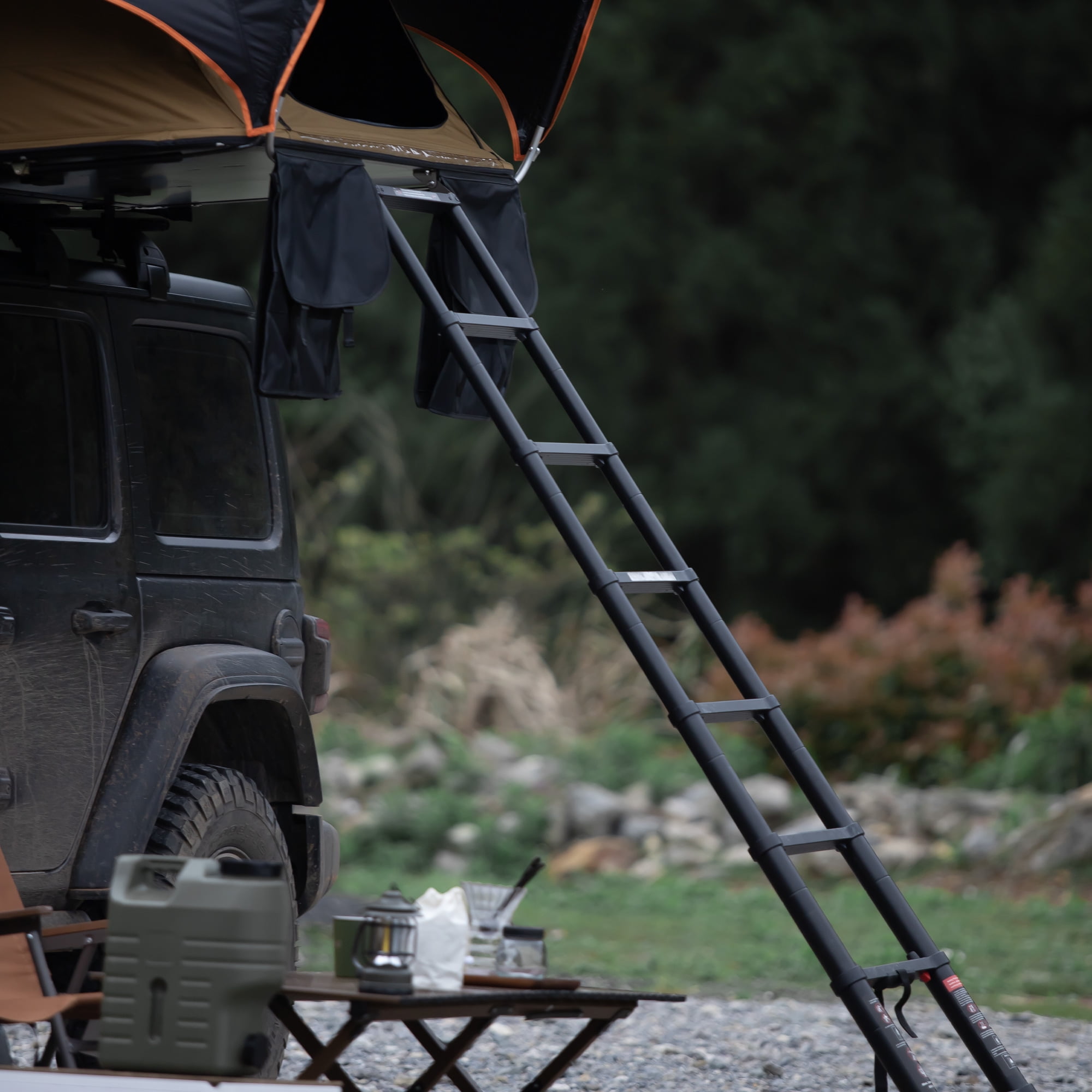 Naturnest Sirius 2 Hard-Shell Rooftop Tent – ABS Aluminium, Elevated Design for Jeep Wrangler Pickup W/ Mattress & Tri-LED Strip Light
