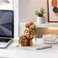 thumbnail image 5 of Hvot&aat Human Face Plant Vase Resin Succulent Planter with Attached Pot Cute Face Flower Pot for Home Desk Office Garden Decor, 5 of 6