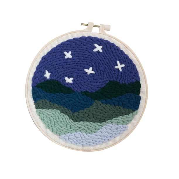 Irfora Kit de material de bordado de bricolaje Juego de bordado de Poke Regalo hecho a mano Decorativo C-ross Stitch Frotar con aros Juego de anillo circular Kit de inicio Irfora Hilo de bordado