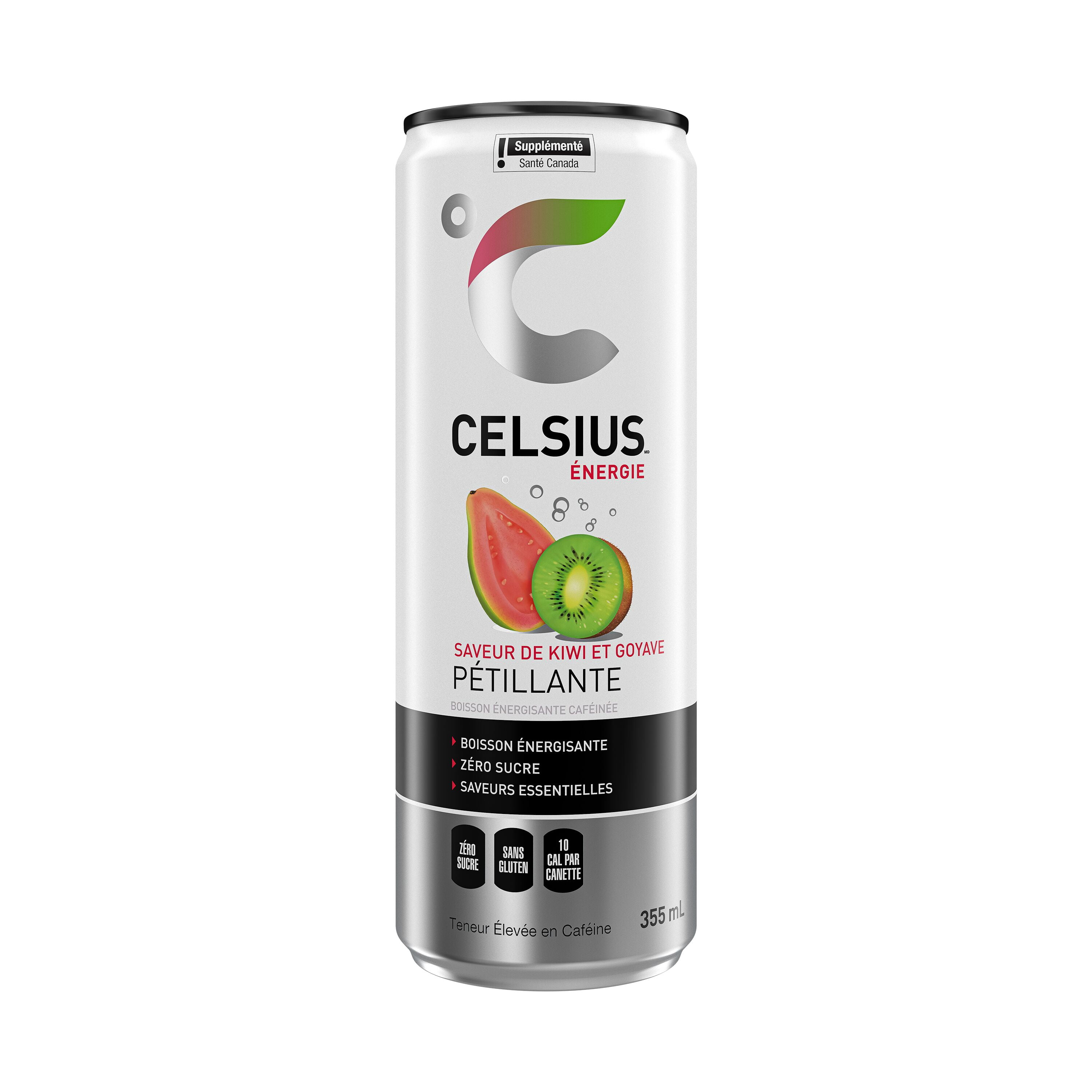 Celsius Kiwi Guava Energy Drink 355 mL, Can, Celsius Kiwi Guava