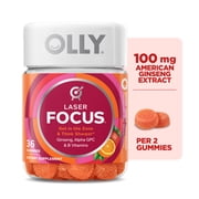 OLLY Laser Focus™ Gummy Supplement with Ginseng ExtraCount and Alpha GPC, 36 Count