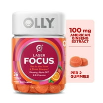 OLLY Laser Focus™ Gummy Supplement with Ginseng ExtraCount and Alpha GPC, 36 Count