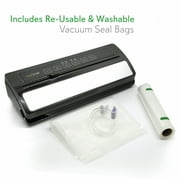 NutriChef PKVS25BK - Automatic Food Vacuum Sealer - Electric Air Sealing Preserver System with Reusable Vacuum Food Bags