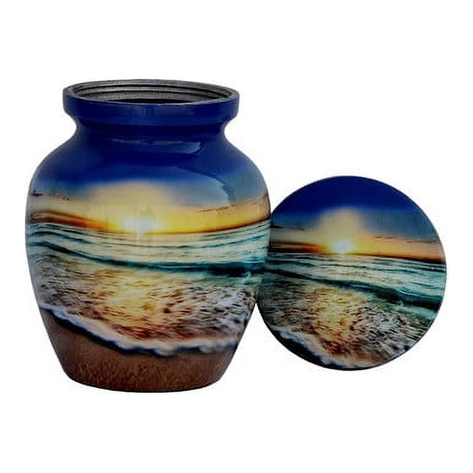 SHREYAS Aluminium RAINBOW Medium Size Cremation URNs Keepsake Vase of Human & Pet Ashes