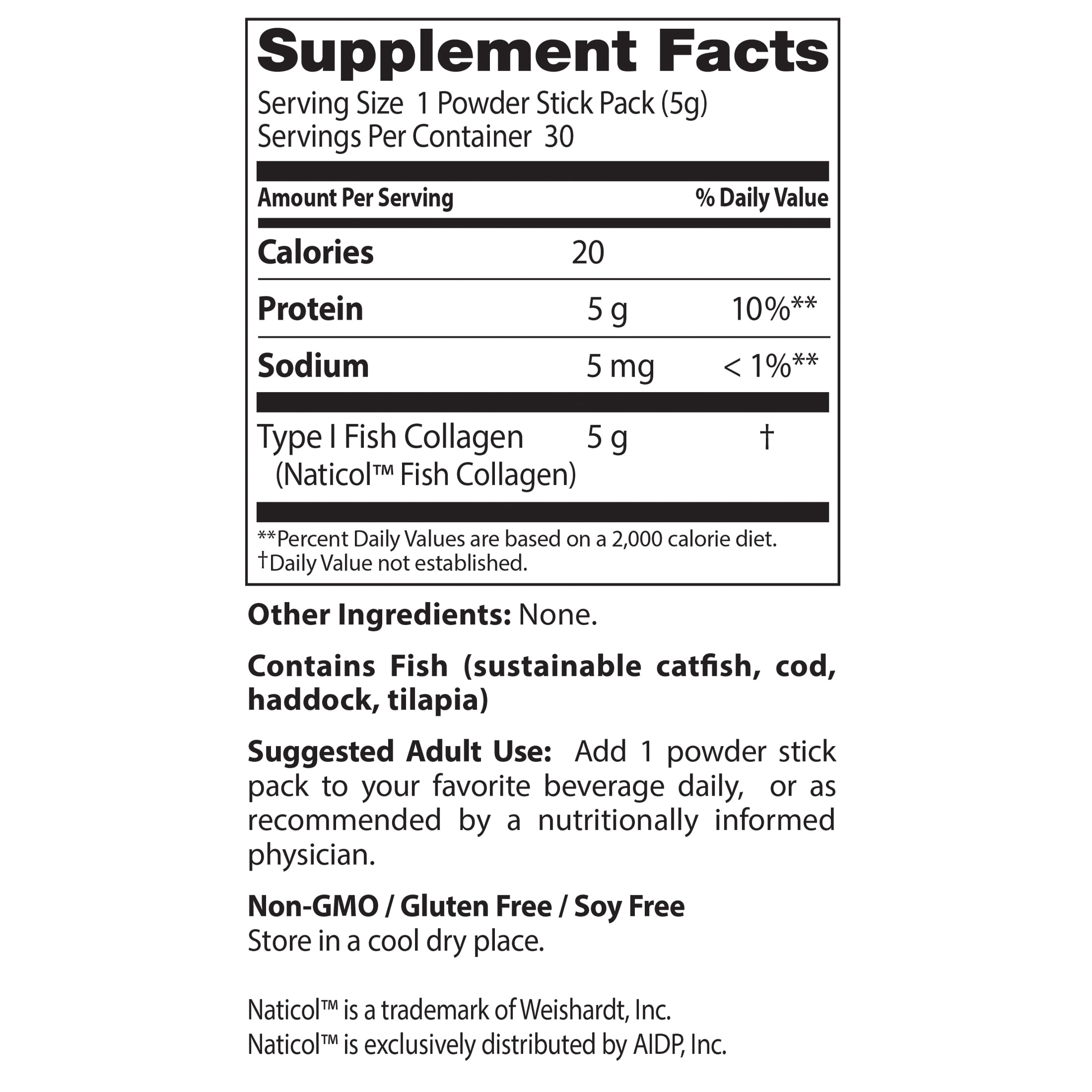 Doctor's Best Fish Collagen with Naticol Fish Collagen, Non-GMO, Gluten Free, Soy Free, Supports Skin, Nails, Joints, 30 Stick Packs