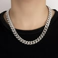 thumbnail image 3 of Men Italian 925 Sterling Silver Necklace 8-10-12MM Solid Miami Cuban Link Chain 18 "20" 22 "24" 26" 28 "30 "Man Women Jewelry Gift, 3 of 5