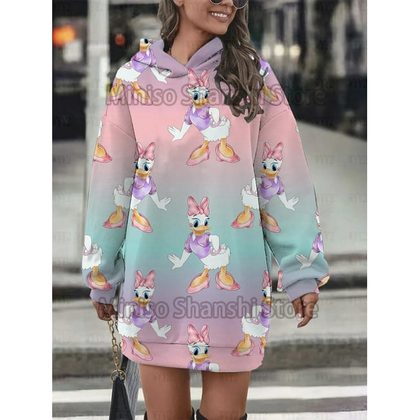 Sudadera con capucha informal para mujer estilo callejero minimalista vestido a la moda top sudaderas con capucha 3d dikke para mujer 2024