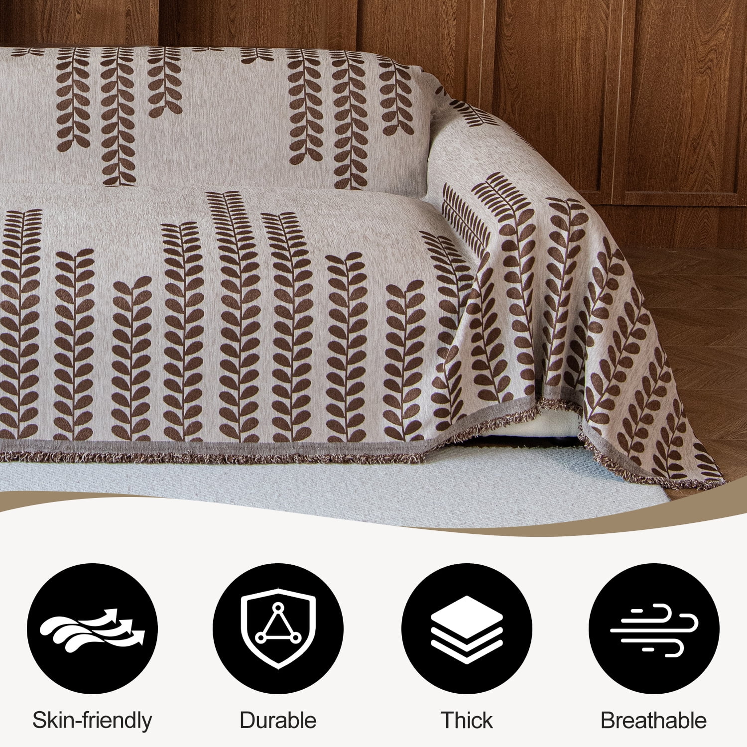 Jessy Home Sofa Cover Sofa Slipcover Couch Cover Protector Durable Multi-Function Furniture Cover for Dogs Cats Home Decor 71"x 150"Light Coffee