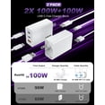 thumbnail image 2 of Bloque de carga Auorld USB C de 100 W con cable de 10 pies para MacBook Pro/Air, 2 of 7