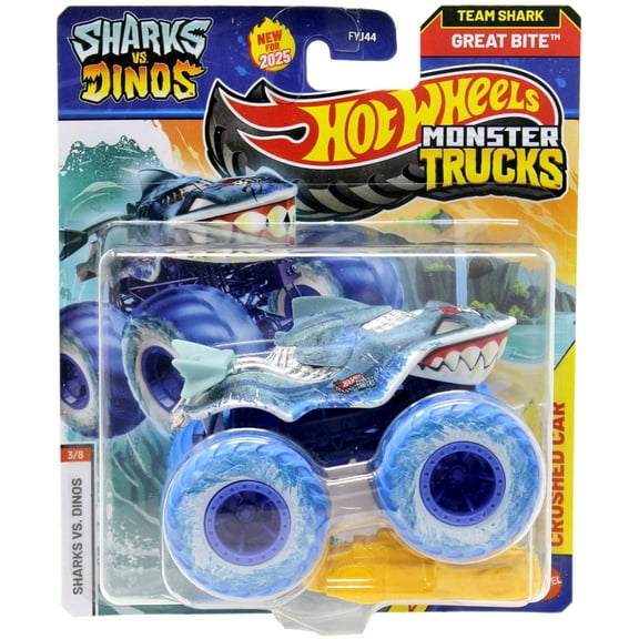 Hot Wheels Sharks vs. Dinos Great Bite Diecast Car (Blue)