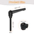 thumbnail image 2 of Uxcell 2Pack Clamping Lever Handles, M6 x 50mm Adjustable Knobs Handle Male Thread for Lathe Machinery, Black, 2 of 6