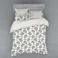 thumbnail image 2 of Ambesonne Black and White Bedding Set 3 Pcs, Abstract Skulls, Twin, White and Black, 2 of 3