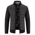 thumbnail image 1 of Suéter de cuello alto con forro polar y costuras gruesas para hombre, cárdigan informal de talla grande para hombre, 1 of 5
