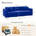 thumbnail image 2 of Planntonneo 99.3'' Modular Sectional Couches with Storage Velvet Loveseat Sofa for Living Room, Blue, 2 of 7