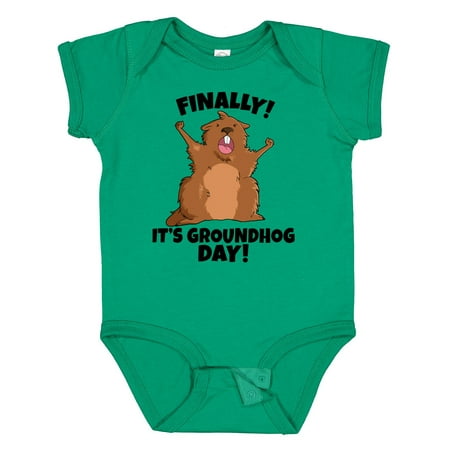 

Inktastic Finally It s Groundhog Day Gift Baby Boy or Baby Girl Bodysuit