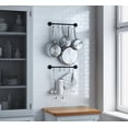 thumbnail image 2 of Wallniture Cucina 16" Kitchen Utensil Holder with 10 S Hooks for Hanging Pots and Pan, Steel, Black, 2 of 7