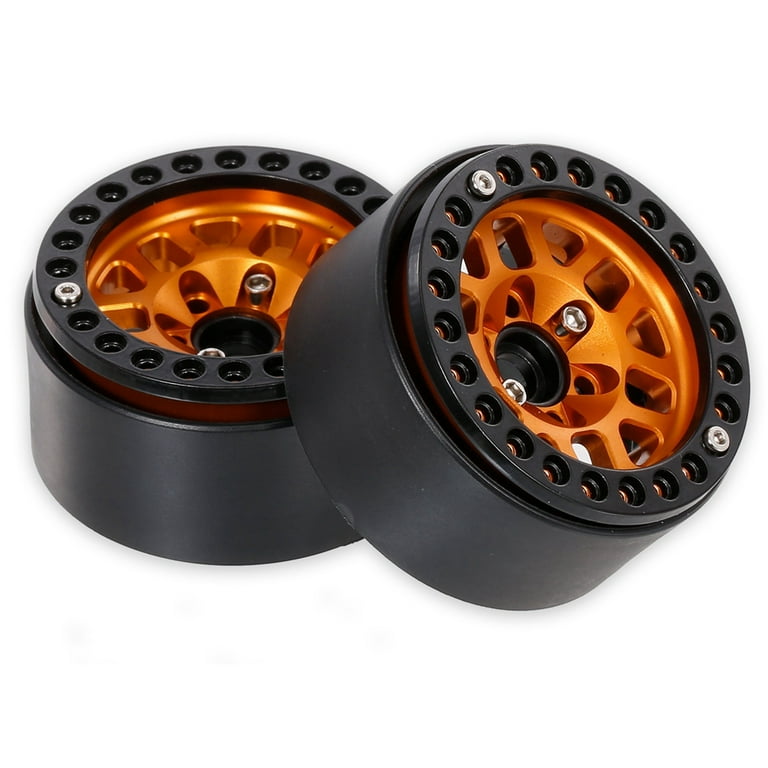 DJX 1.9" Beadlock RC Wheels - 4-Pack Green Aluminum Rims For Axial SCX10, TRX4 Crawlers