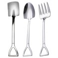 thumbnail image 1 of 1 Set of Water Mixing Spoon Soup Enjoy Spoon Cake Fork Metal Handle Fork Spoon, 1 of 4