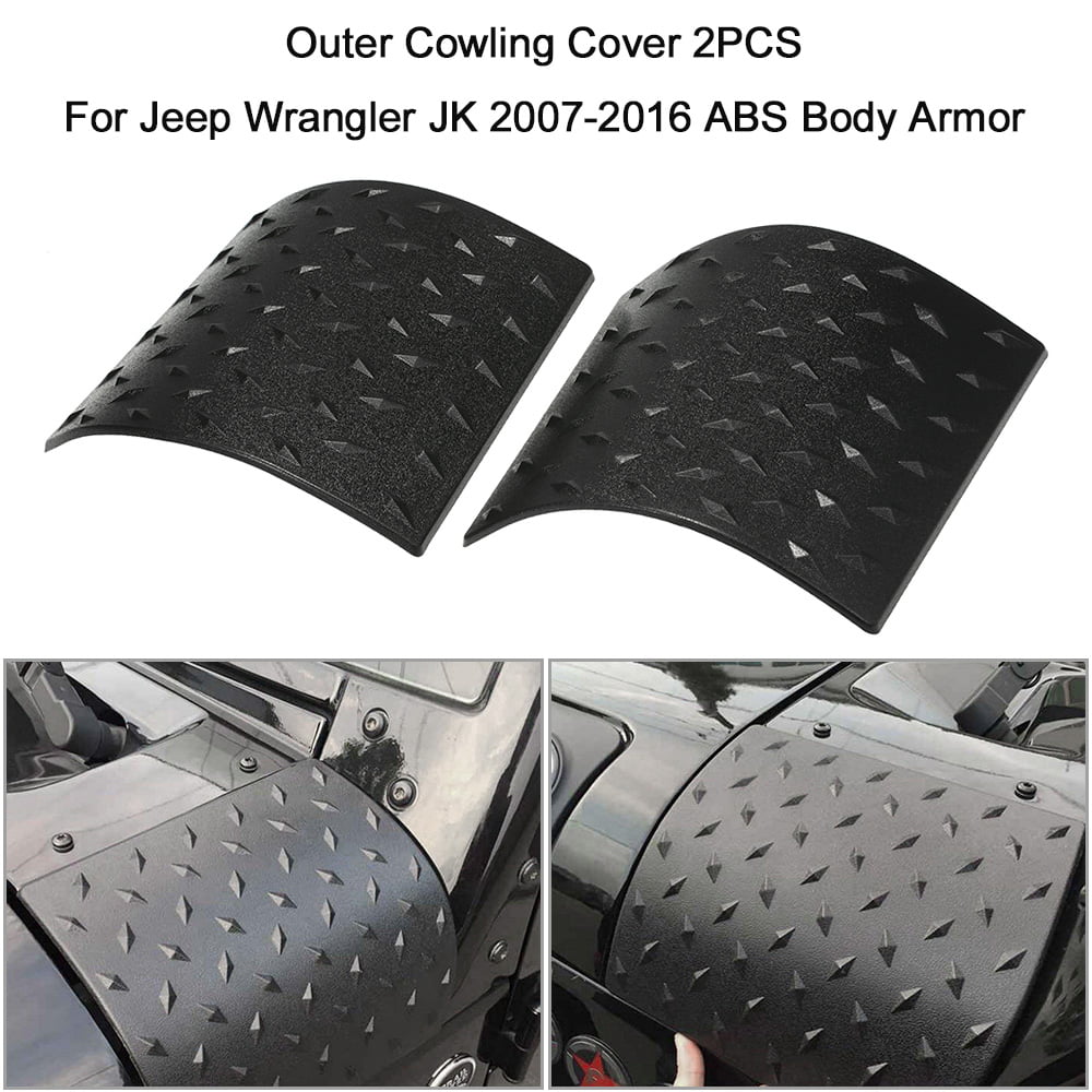 2pcs For 2007-2017 Jeep Wrangler JK ABS Black Engine Hood side Wrap Angle Cover