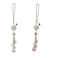 thumbnail image 3 of QualitChoice Rear View Mirror Accessories Crystal Ball Pendant Graceful Rhinestone Pretty Charm Hanging Ornament for Women Girls white 1Set, 3 of 6