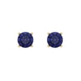 thumbnail image 3 of 0.2 Ct Round Cut Studs Blue Tanzanite 18K Yellow Solid Solid Gold Everyday Dainty Earrings Screw Back, 3 of 7