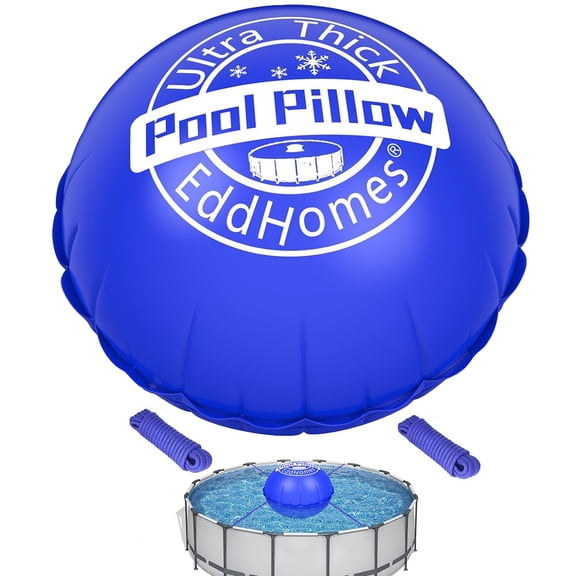Pool Pillow for Above Ground Pools 5x5ft, 0.4mm Extra Thick & Strong Cold-Resistant Pool Pillows 5x5ft for Closing Winter, Pool Pillow for Winterizing to Last All Season(Durable/with 33ft Rope)
