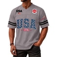 thumbnail image 4 of Evdexr 250th Anniversary Usa Graphic Tees Men Short Sleeve Crew Neck United States 250th Anniversary Shirts Red White and Blue Usa Star Stripes Vintage American Birthday Shirt Gray 3XL, 4 of 5