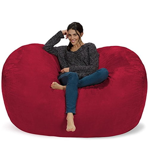 Chill Sack Bean Bag Chair: Huge 6' Memory Foam Furniture Bag and Large Lounger - Big Sofa with Soft Micro Fiber Cover - Cinnabar