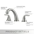 thumbnail image 6 of Wowow Bathroom Sink Faucet 3 Holes Brushed Nickel,  Widespread Bathroom Faucet, Bathroom Sink Faucet 3 Holes, Pop Up Drain with Overflow for RV Restroom Vanity Camper, 6 of 6