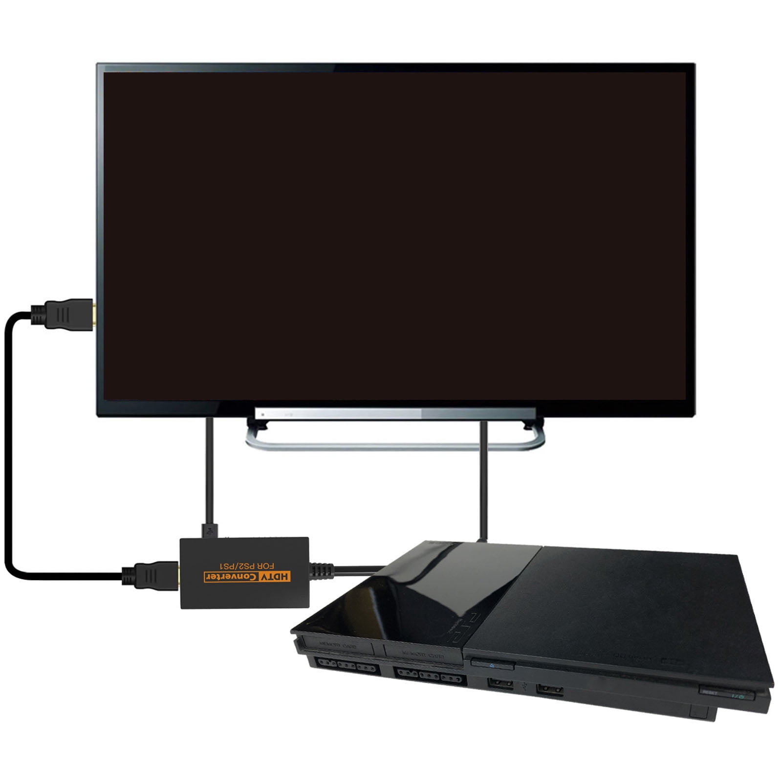 AV Converter HDMI-Compatible Cable for PS2 & PS1 Console to 1080P HDMI-Compatible Adapter with USB Cable Plug & for Play