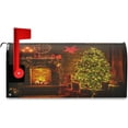 thumbnail image 2 of Glowing Christmas Tree Mailbox Covers Magnetic Winter Xmas Fireplace Mailbox Cover Wraps Standard Size 18"X21" Post Letter Box Cover Garden Decorations, 2 of 6