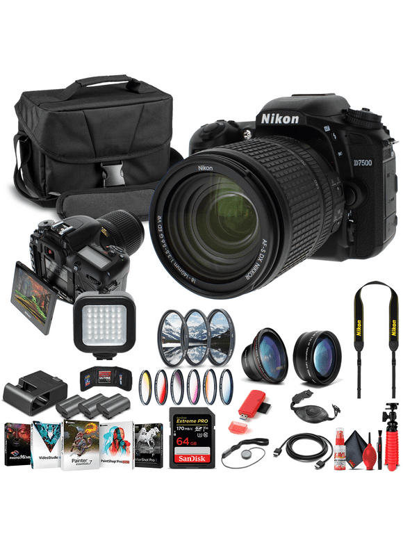 Nikon D7500 DSLR Camera W/ 18-140mm Lens 1582  - Advanced Bundle