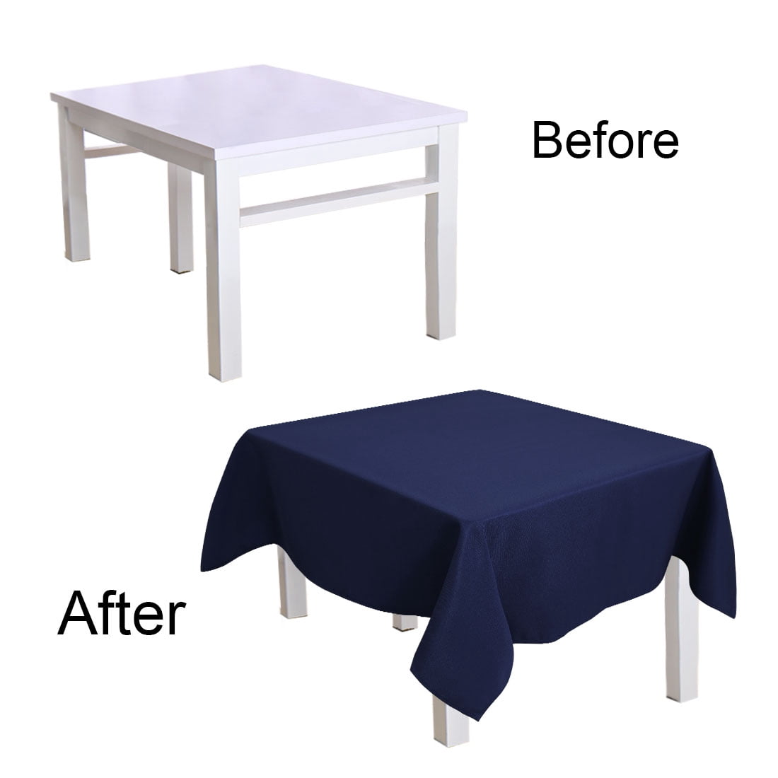 Unique Bargains Square Tablecloth Polyester Table Cover for Wedding Picnic 55" x 55" Navy Blue