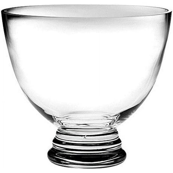 Barski Handmade Glass Round Footed Bowl, Clear, 8.5" D (8.5 Inches Diameter), Made in Europe