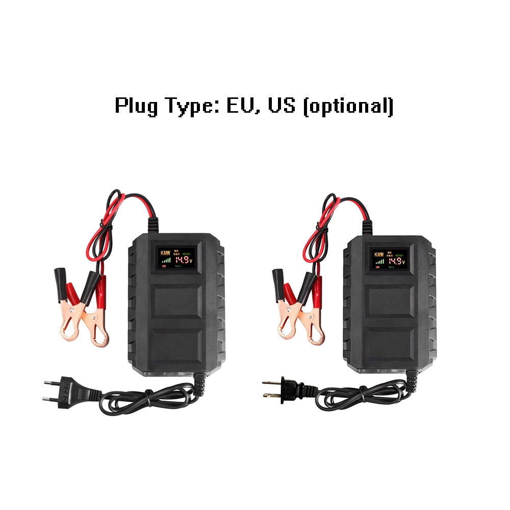 Intelligent 12V 20A Automobile  Lead Acid Battery Charger Car Motorcycle US EU 
