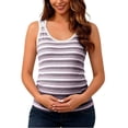 thumbnail image 5 of Bixock Women's Maternity Nursing Tank Top with Built in Bra Striped Sleeveless Maternity Tops Casual Maternity Shirt Summer Maternity Clothes, 5 of 5