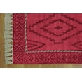thumbnail image 6 of Casavani Hand Block Printed Cotton Dhurrie Red Study Room Carpets Square Outdoor Rug 4x4 feet, 6 of 7
