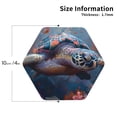 thumbnail image 2 of Lsque Underwater Lazy Turtle Pattern 4" Drink Coasters Set of 4, PVC Leather Absorbent Coasters, Table Coaster Set Decorative Coffee Cup Coasters Housewarming Gift -Hexagon, 2 of 6