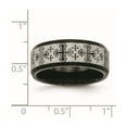 thumbnail image 2 of 8mm Stainless Steel Brushed Polished Black Ip Laser Etched Pattern Ring - Size 7, 2 of 2