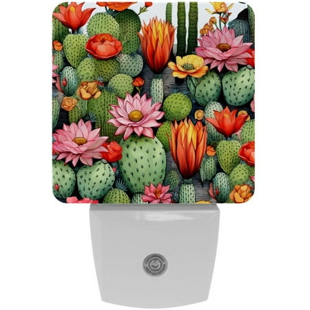 

Cactus LED Square Night Lights - Energy Efficient and Contemporary Design - for Bedrooms and Hallways - Includes Sensor with Auto on/Off - Easy Installation