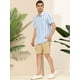 thumbnail image 4 of INSPIRE CHIC Camisa a rayas para hombre, manga corta, color block, con botones, playera de playa Azul claro XL, 4 of 6