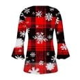 thumbnail image 5 of asdoklhq Christmas Cotton Sweaters for Women's Fashionable Christmas Printed Casual V-neck Pullover Long Sleeved Top Red 2X, 5 of 5