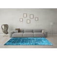 thumbnail image 3 of Ahgly Company Indoor Square Oriental Light Blue Industrial Area Rugs, 8' Square, 3 of 4